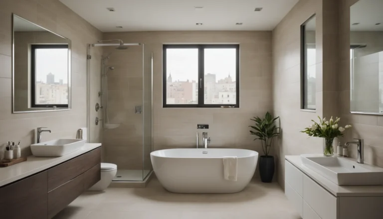 petite salle de bain avec grands carreaux