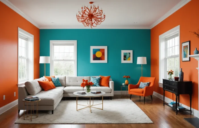 peindre un mur en couleur avec bordure